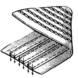 6-needles, double chainstitch (attaching tape lines)