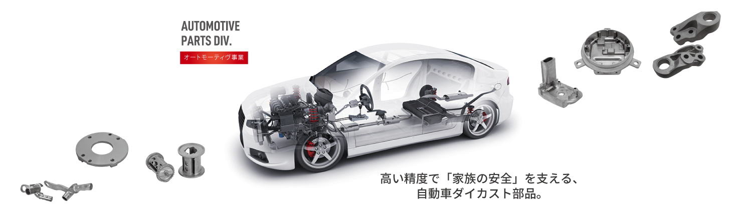 高い精度で「家族の安全」を支える、自動車部品。