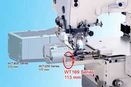 WT169P ： 差動上下送り超小径シリンダーベッド型偏平縫いミシン