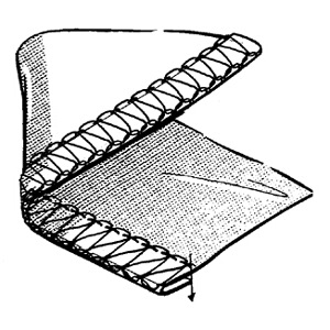 １本針オーバーロック(左ミシン、巻縫い、３本糸)