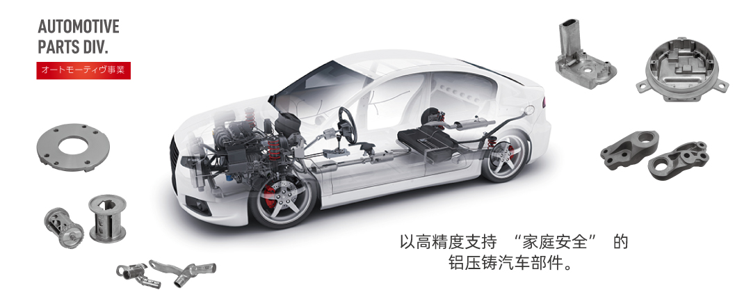 以高精度支持“家庭安全”的铝压铸汽车部件。